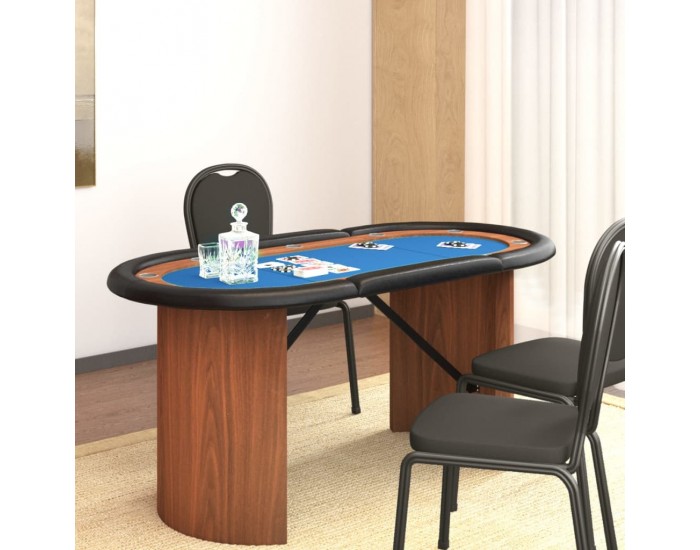 Sonata H Покер маса за 10 играча, синя, 160x80x75 см
