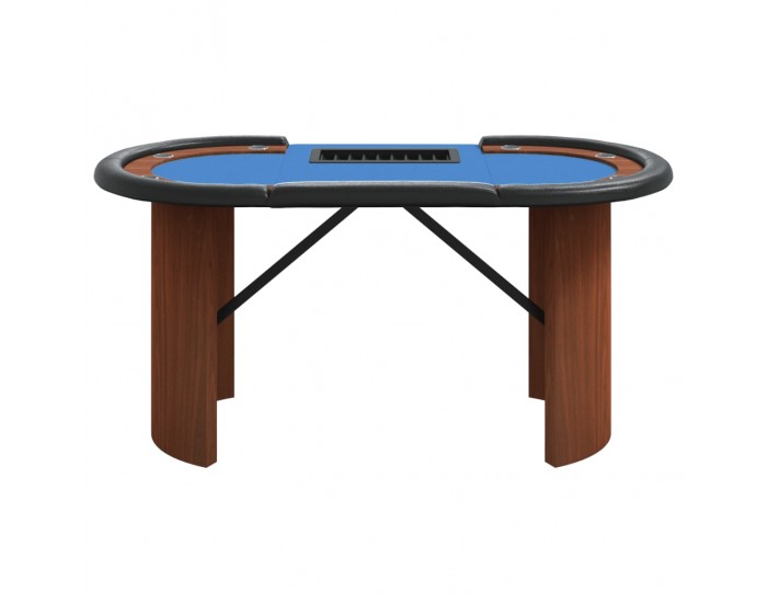 Sonata H Покер маса за 10 играча с поставка за чипове синя 160x80x75 см