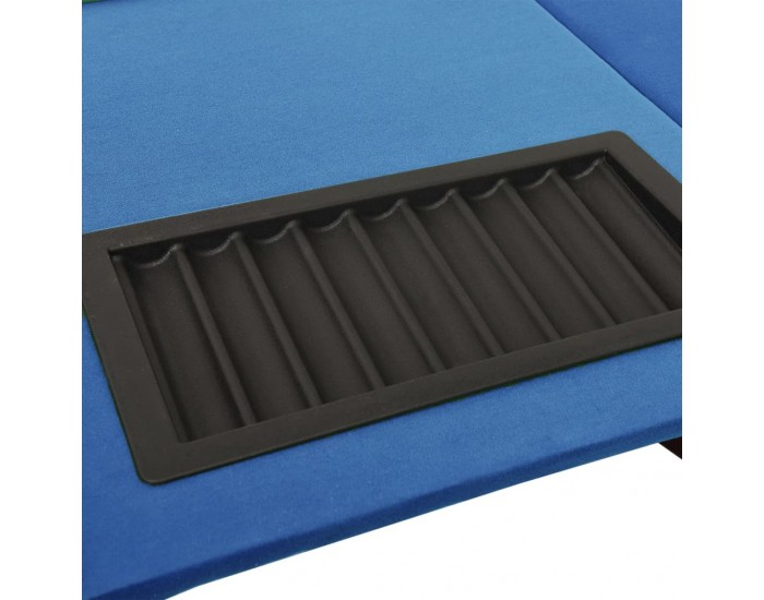 Sonata H Покер маса за 10 играча с поставка за чипове синя 160x80x75 см