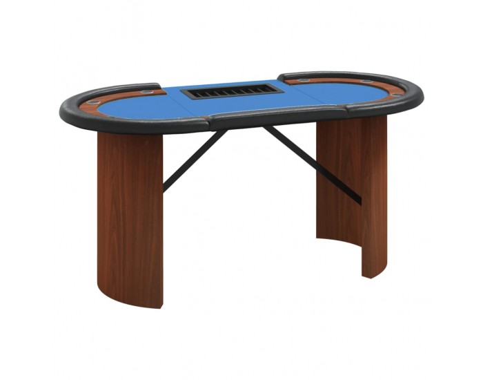 Sonata H Покер маса за 10 играча с поставка за чипове синя 160x80x75 см