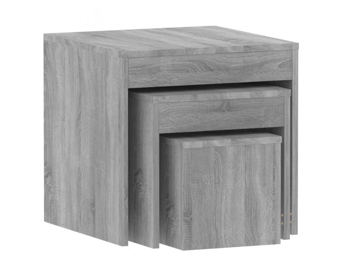 Sonata H Стифиращи маси, 3 бр, сив сонома, инженерно дърво