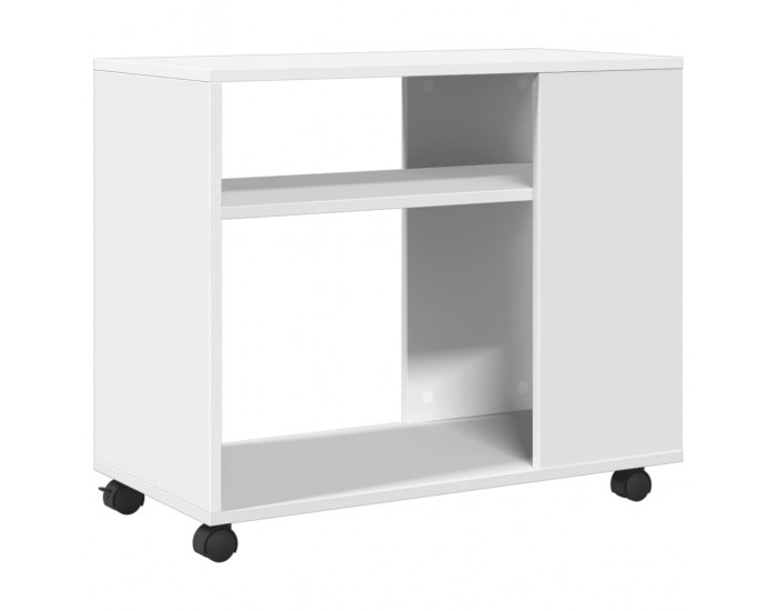 Sonata H Помощна маса с колелца бяла 70x35x60 см инженерно дърво