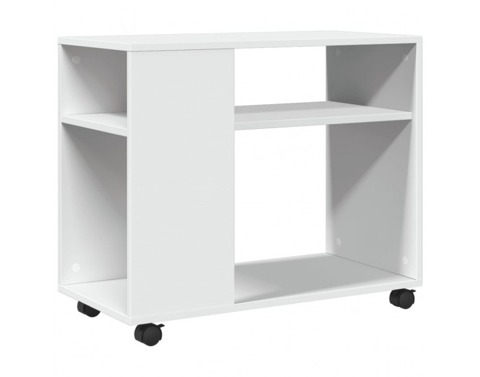 Sonata H Помощна маса с колелца бяла 70x35x60 см инженерно дърво