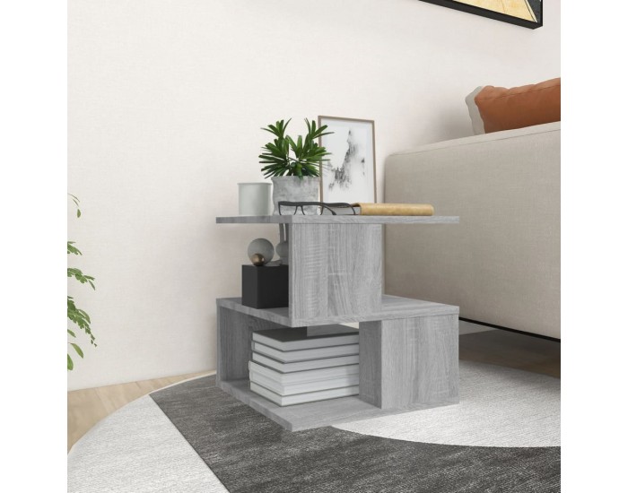 Sonata H Странична маса, cив сонома, 40x40x40 см, инженерно дърво