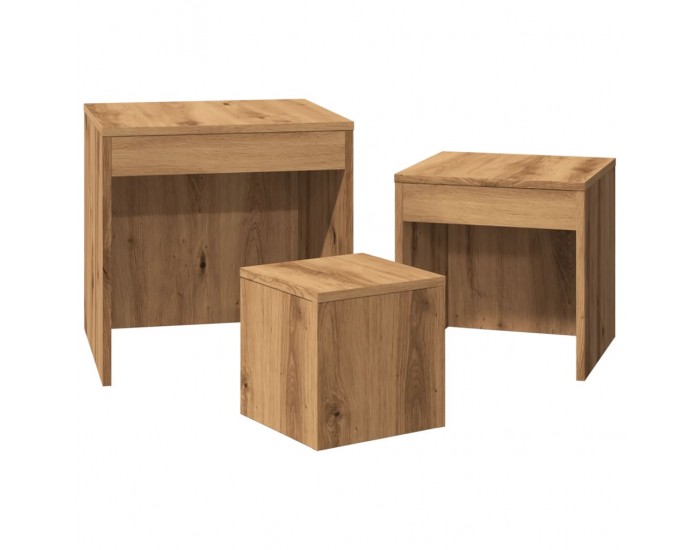 Sonata H Стифиращи маси, 3 бр, дъб артизан, инженерно дърво