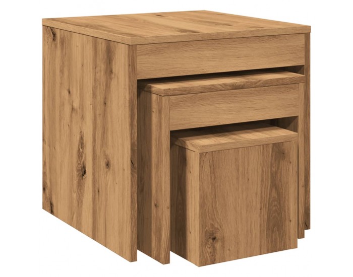 Sonata H Стифиращи маси, 3 бр, дъб артизан, инженерно дърво