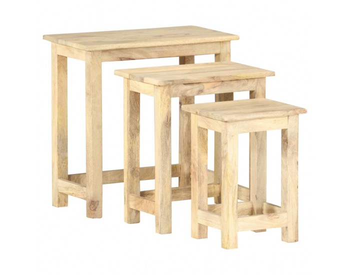 Sonata H Стифиращи маси, 3 бр, мангово дърво масив