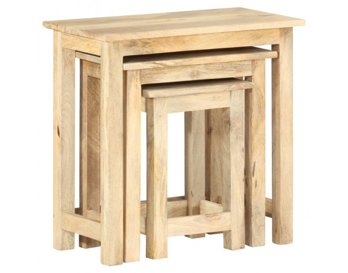 Sonata H Стифиращи маси, 3 бр, мангово дърво масив