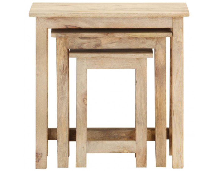 Sonata H Стифиращи маси, 3 бр, мангово дърво масив