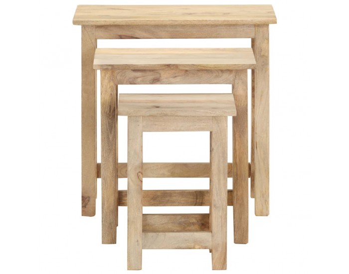 Sonata H Стифиращи маси, 3 бр, мангово дърво масив