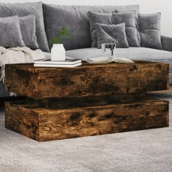 Sonata H Маса за кафе с LED осветление, опушен дъб, 90x50x40 см - Маси