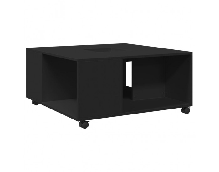 Sonata H Кафе маса, черна, 80x80x40 см, инженерно дърво