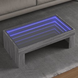 Sonata H Маса за кафе с Infinity LED, сив сонома, 90x50x30 см - Холни маси
