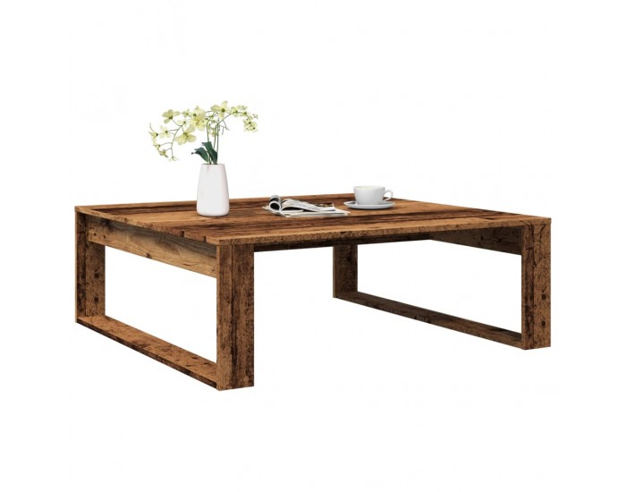 Sonata H Маса за кафе, старо дърво, 100x100x35 см, инженерна дървесина