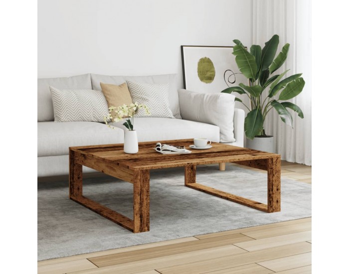 Sonata H Маса за кафе, старо дърво, 100x100x35 см, инженерна дървесина