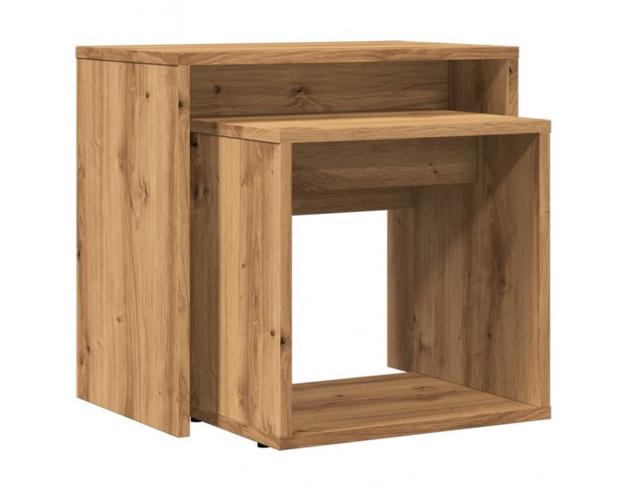 Sonata H Стифиращи кафе маси, 2 бр, дъб артизан, инженерно дърво