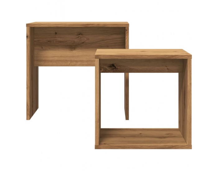 Sonata H Стифиращи кафе маси, 2 бр, дъб артизан, инженерно дърво