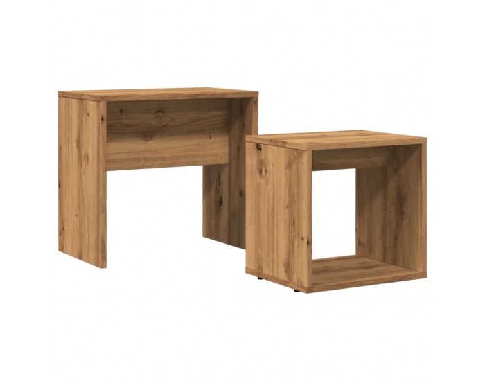 Sonata H Стифиращи кафе маси, 2 бр, дъб артизан, инженерно дърво