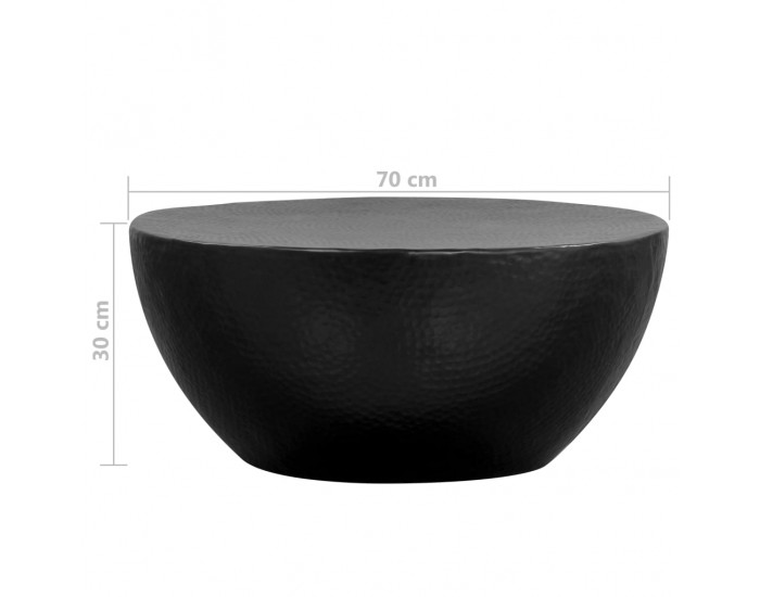 Sonata H Маса за кафе, кован алуминий, 70x30 см, черна