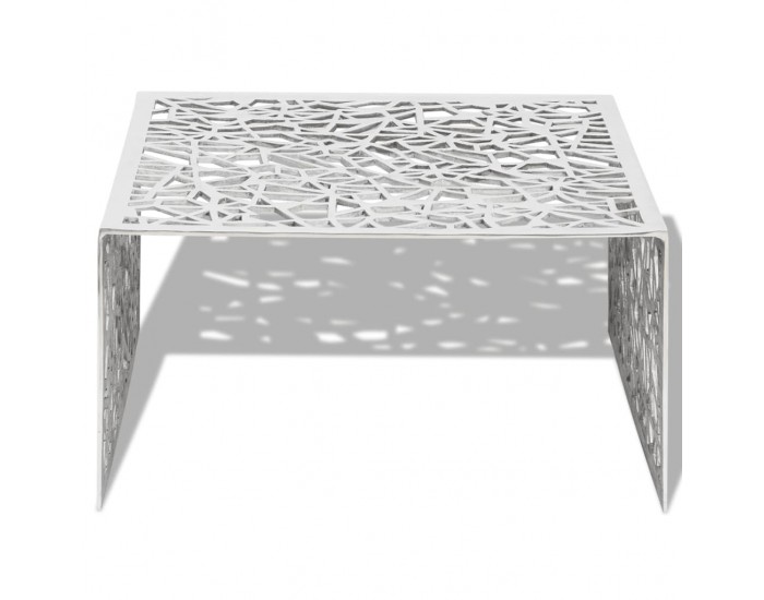 Sonata H Маса за кафе, сребристи геометрични отворени форми, алуминий
