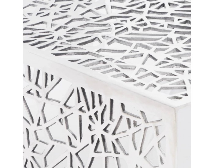 Sonata H Маса за кафе, сребристи геометрични отворени форми, алуминий