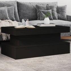 Sonata H Маса за кафе с LED осветление, черна, 90x50x40 см - Маси