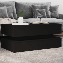 Sonata H Маса за кафе с LED осветление, черна, 90x50x40 см - Маси