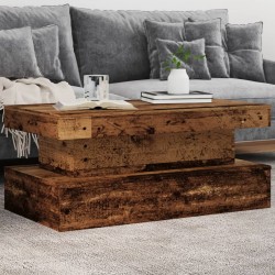 Sonata H Маса за кафе с LED осветление, старо дърво, 90x50x40 см - Холни маси