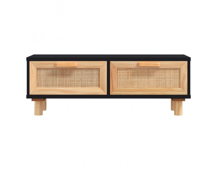 Sonata H Кафе маса, черна, 80x40x30 см, инженерно дърво и бор масив