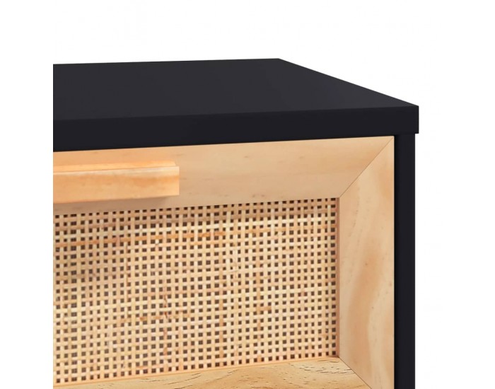 Sonata H Кафе маса, черна, 80x40x30 см, инженерно дърво и бор масив