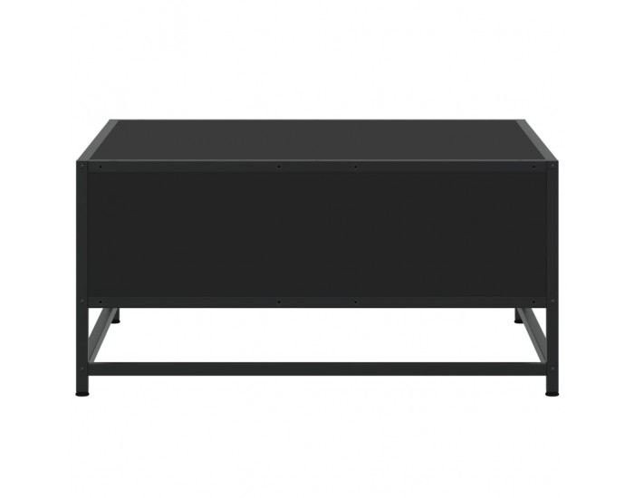 Sonata H Кафе маса, черна, 60,5x60,5x30 см, инженерно дърво и метал