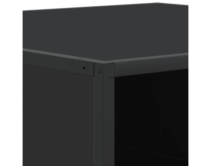 Sonata H Кафе маса, черна, 60,5x60,5x30 см, инженерно дърво и метал