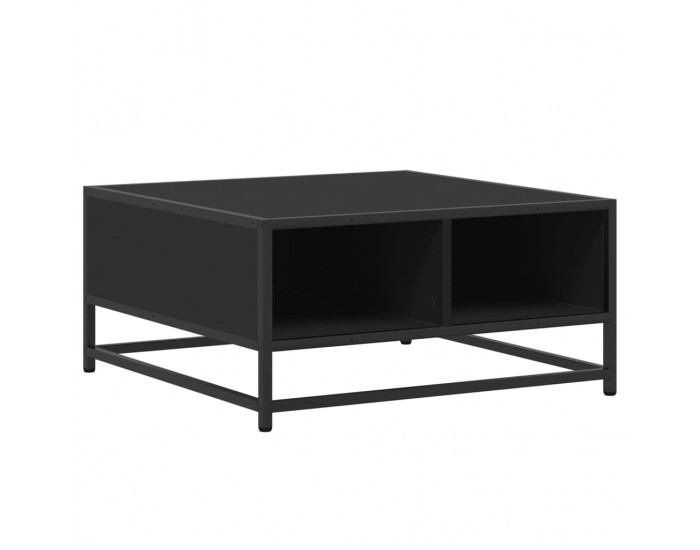 Sonata H Кафе маса, черна, 60,5x60,5x30 см, инженерно дърво и метал