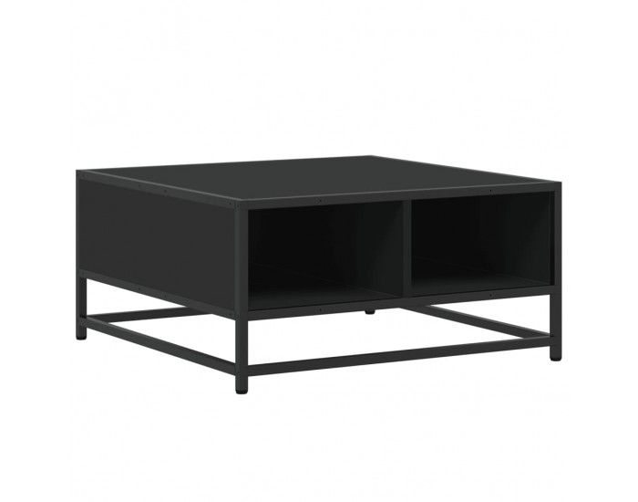 Sonata H Кафе маса, черна, 60,5x60,5x30 см, инженерно дърво и метал