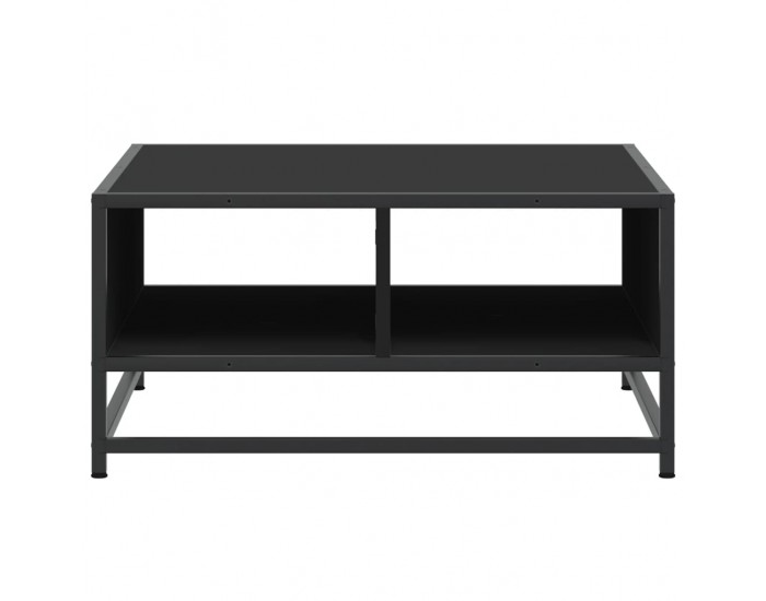 Sonata H Кафе маса, черна, 60,5x60,5x30 см, инженерно дърво и метал