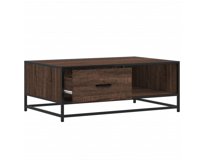 Sonata H Кафе маса, кафяв дъб, 90x57x35 см, инженерно дърво и метал