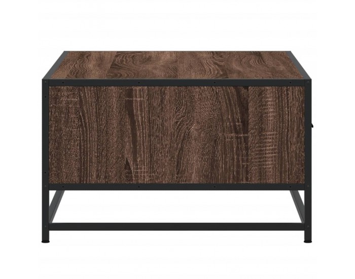 Sonata H Кафе маса, кафяв дъб, 90x57x35 см, инженерно дърво и метал