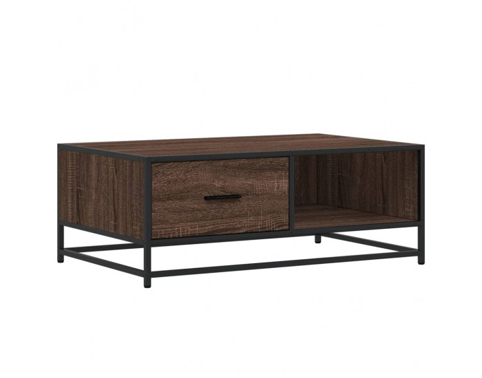 Sonata H Кафе маса, кафяв дъб, 90x57x35 см, инженерно дърво и метал