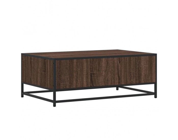 Sonata H Кафе маса, кафяв дъб, 90x57x35 см, инженерно дърво и метал