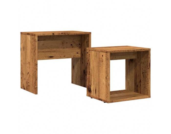 Sonata H Стифиращи кафе маси, 2 бр, старо дърво, инженерно дърво