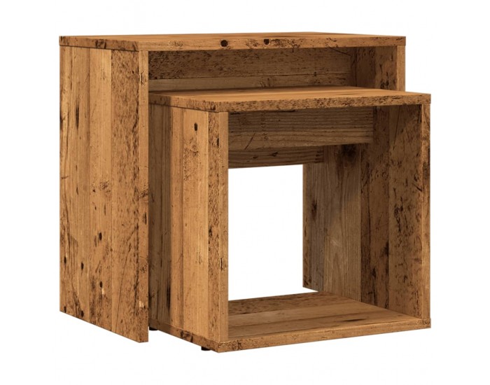 Sonata H Стифиращи кафе маси, 2 бр, старо дърво, инженерно дърво