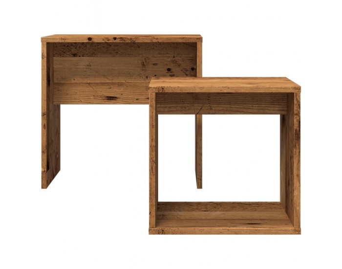 Sonata H Стифиращи кафе маси, 2 бр, старо дърво, инженерно дърво