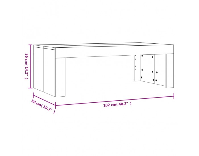 Sonata H Маса за кафе, черна, 102x50x36 см, инженерно дърво