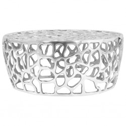 Sonata H Маса за кафе, лят алуминий, 70x30 см, сребриста - Холни маси