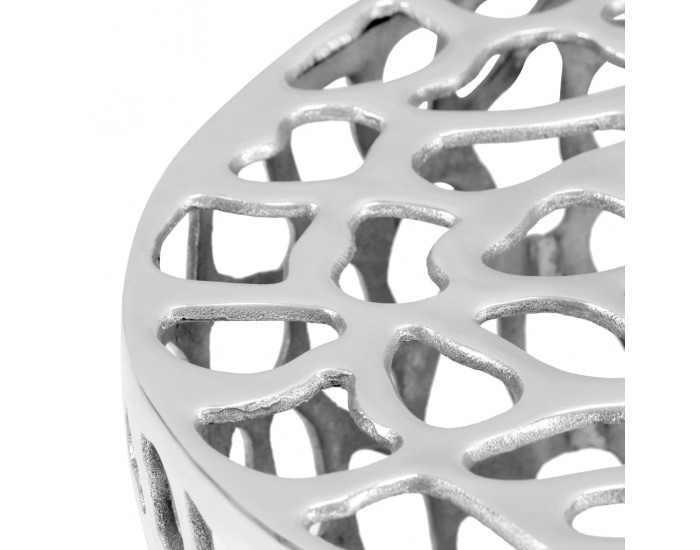 Sonata H Маса за кафе, лят алуминий, 70x30 см, сребриста