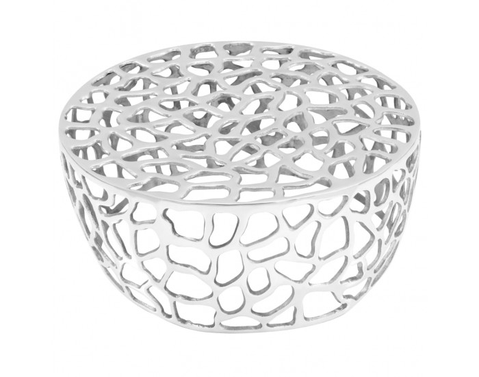 Sonata H Маса за кафе, лят алуминий, 70x30 см, сребриста