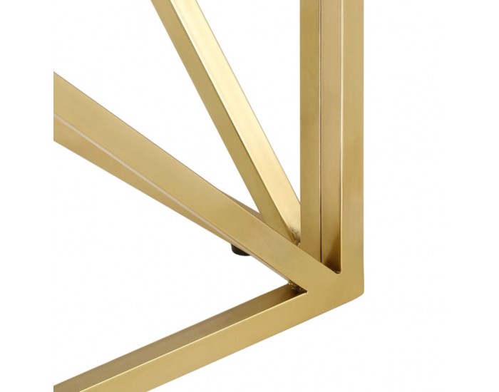 Sonata H Кафе маса, златиста, неръждаема стомана и закалено стъкло