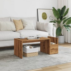 Sonata H Комплект кафе маси, дъб сонома, 90x45x35 см, инженерно дърво - Маси