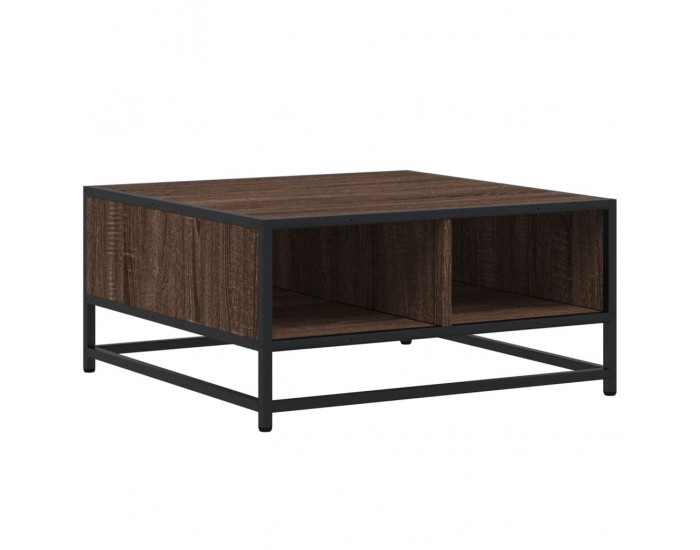 Sonata H Кафе маса, кафяв дъб, 60,5x60,5x30 см, инженерно дърво и метал