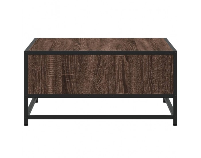 Sonata H Кафе маса, кафяв дъб, 60,5x60,5x30 см, инженерно дърво и метал